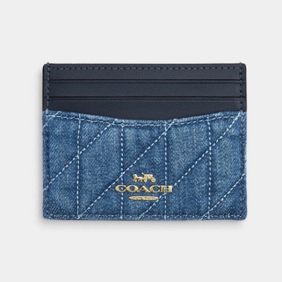 Coach Handbags - Coach Quilted Denim Card Case - Blue